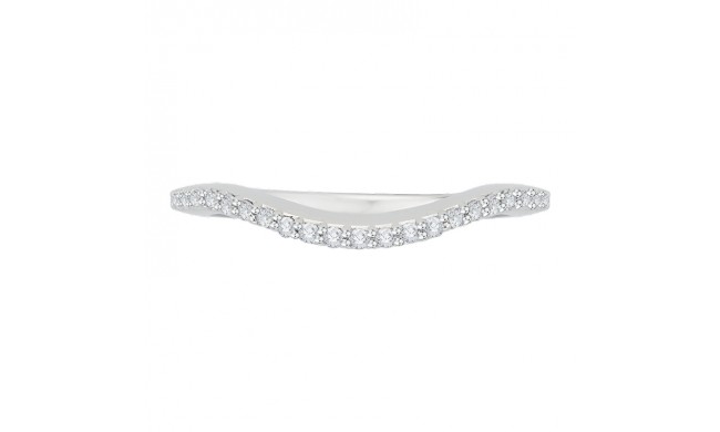 Shah Luxury 14K White Gold Diamond Half Eternity Euro shank Wedding Band