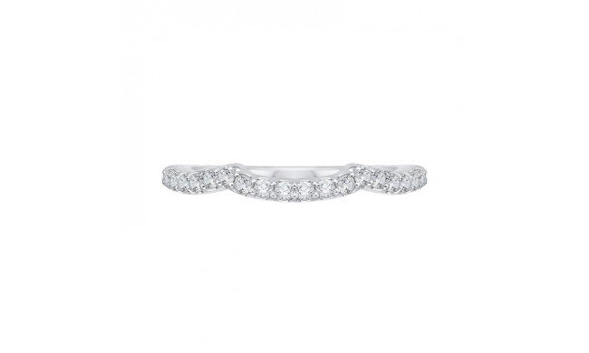 Shah Luxury 14K White Gold Round Diamond Half-Eternity Wedding Band