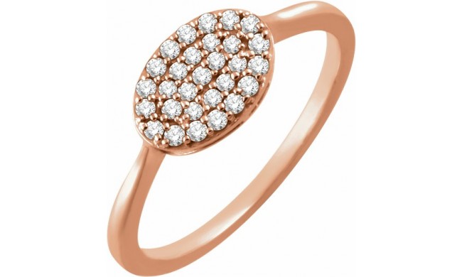 14K Rose 1/5 CTW Diamond Oval Cluster Ring