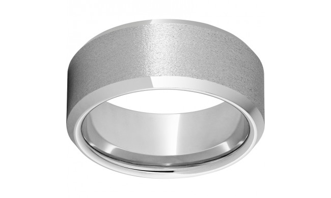 Serinium 10mm Beveled Edge Band with Stone Finish