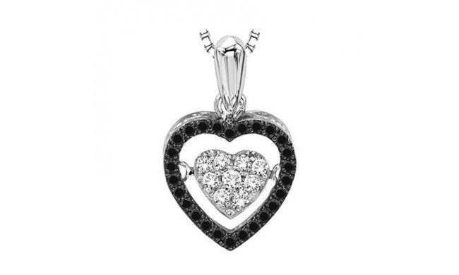 Gems One Silver (SLV 995) Diamond Rhythm Of Love Neckwear Pendant  - 1/5 ctw