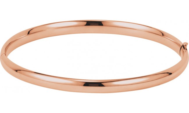 14K Rose 4.75 mm Hinged Bangle Bracelet