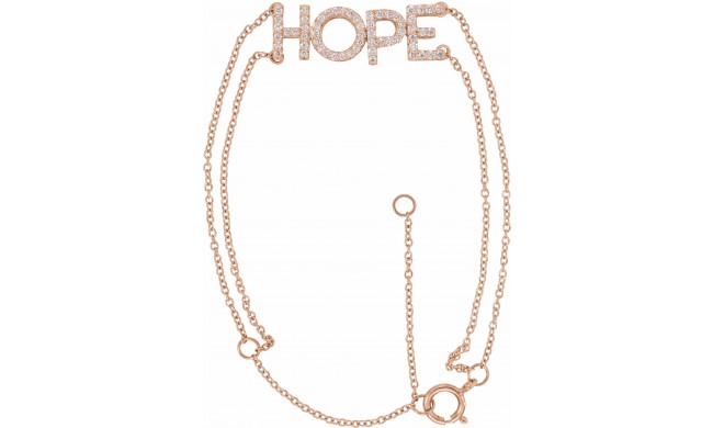 14K Rose 1/4 CTW Diamond Hope 5-7 Bracelet