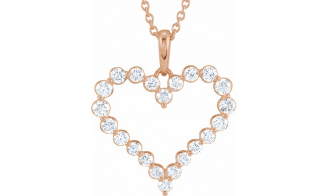 14K Rose 1 CTW Diamond Heart 18 Necklace