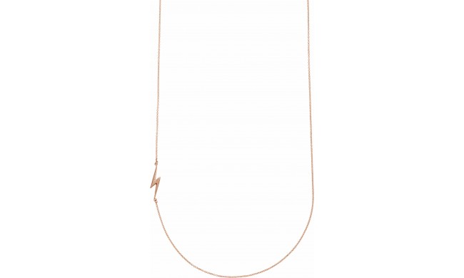 14K Rose Lightning Bolt 18 Necklace