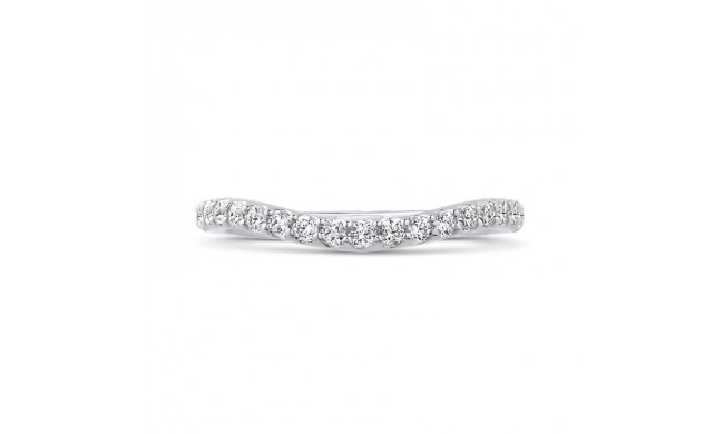 Shah Luxury 14K White Gold Round Diamond Wedding Band