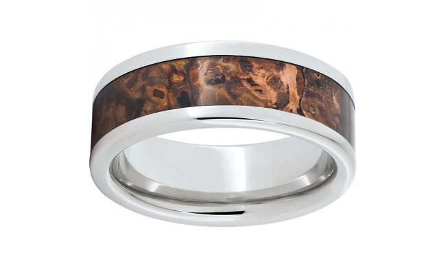 Serinium Pipe Cut Band with Distressed Copper Inlay