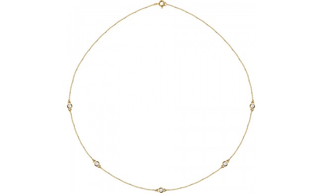 14K Yellow 1/2 CTW Diamond 5-Station 18 Necklace