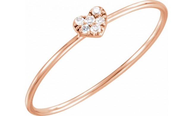 14K Rose .03 CTW Diamond Petite Heart Ring