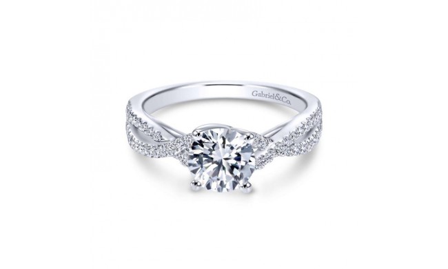 Gabriel & Co. 14k White Gold Contemporary Criss Cross Engagement Ring