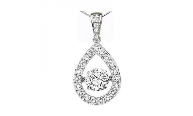 Gems One 14KT White Gold & Diamond Rhythm Of Love Neckwear Pendant   - 1 ctw