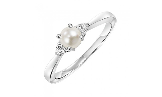 Gems One 10Kt White Gold Diamond (1/20Ctw) & Pearl (7/8 Ctw) Ring