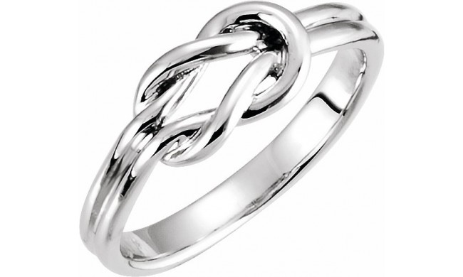 14K White 6 mm Knot Ring