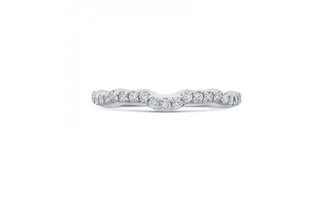 Shah Luxury 14K White Gold Round Diamond Wedding Band
