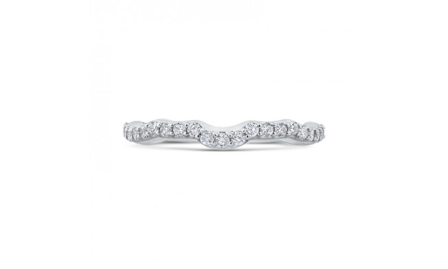 Shah Luxury 14K White Gold Round Diamond Wedding Band