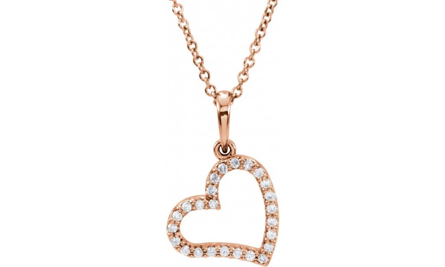 14K Rose 1/10 CTW Diamond 16 Necklace