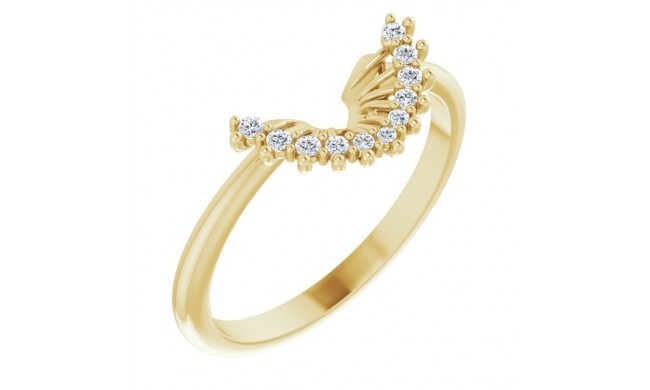 14K Yellow .08 CTW Diamond Band