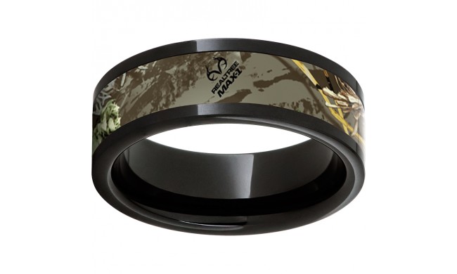 Black Diamond Ceramic Pipe Cut Band with Realtree Max 1 Inlay
