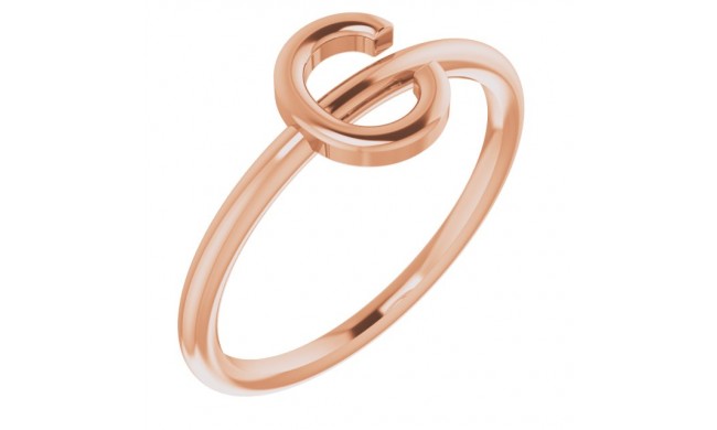 14K Rose Initial C Ring