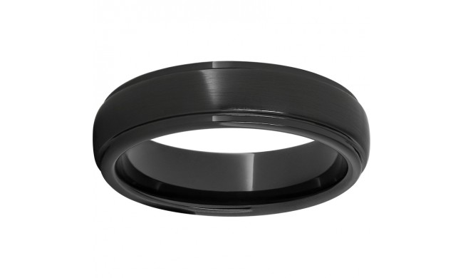 Black Diamond Ceramic Domed Grooved Edge Band with a Satin Finish