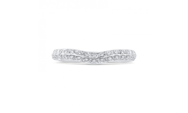Shah Luxury 14K White Gold Double Row Diamond Wedding Band