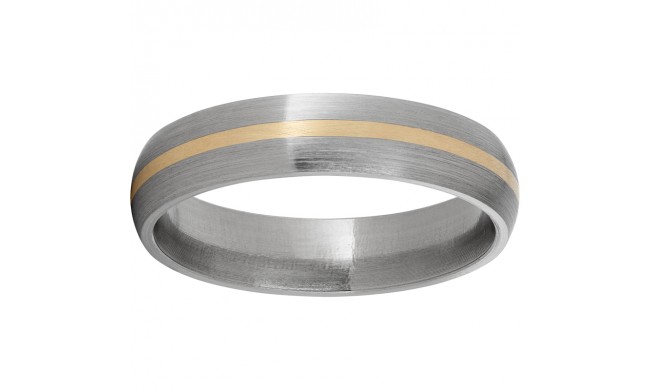 Titanium Domed Band with a 1mm 14K Yellow Gold Inlay and Satin Finish