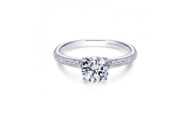 Gabriel & Co. 14k White Gold Contemporary Straight Engagement Ring