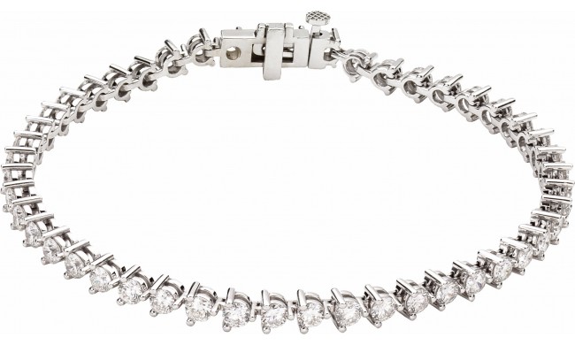 14K White 5 CTW Diamond Line 7 1/4 Bracelet