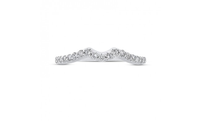Shah Luxury 14K White Gold Round Diamond Wedding Band