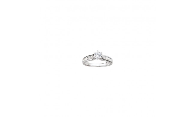 Platinum 0.16ct Diamond Classic Semi Mount Engagement Ring