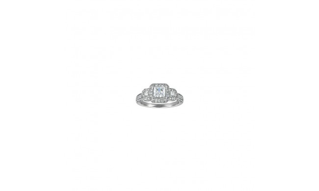 14k White Gold 0.91ct Diamond Vintage Style Semi Mount Engagement Ring
