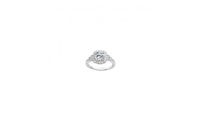 Platinum 0.34ct Diamond Halo Semi Mount Engagement Ring