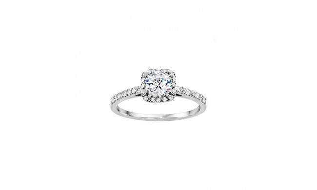 Platinum 0.31ct Diamond Halo Semi Mount Engagement Ring
