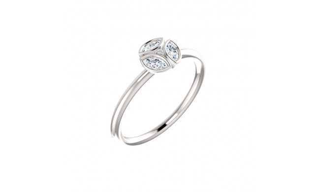 14k White Gold Diamond Stackable Ring