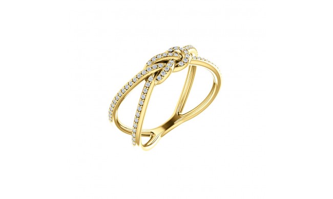14k Yellow Gold Diamond Knot Fashion Ring