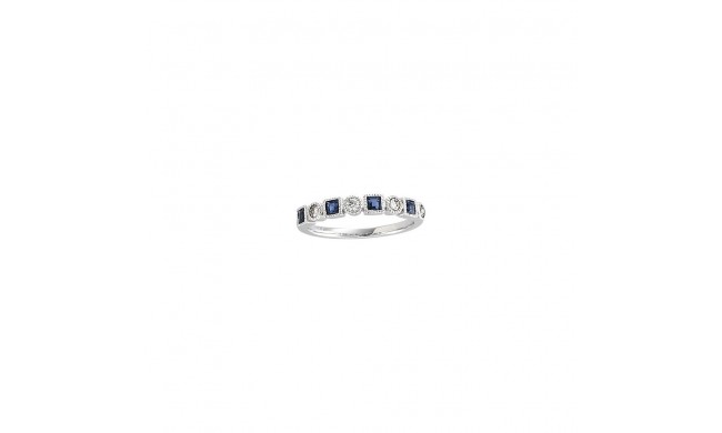 14k White Gold Diamond and Sapphire Stackable Ring