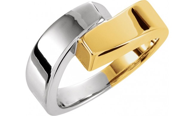 14K Yellow/White Bypass Ring