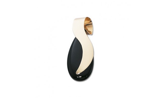 Carla 14k Yellow Gold Modern Onyx Swirl Pendant