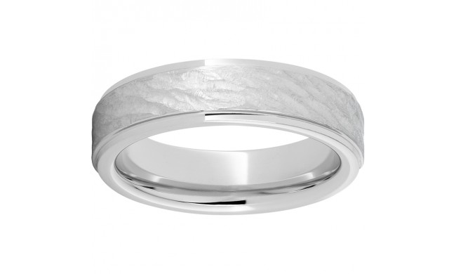 Serinium Flat Band with Grooved Edges and Bark Finish