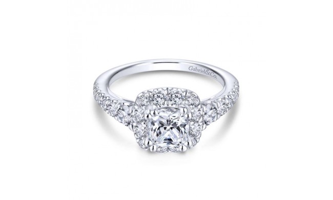 Gabriel & Co. 14k White Gold Contemporary Halo Engagement Ring