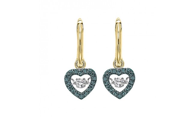 Gems One 14KT Yellow Gold & Diamond Rhythm Of Love Fashion Earrings  - 1/5 ctw