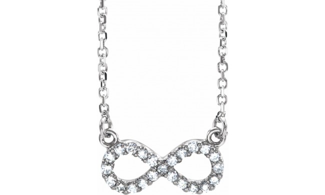 14K White .08 CTW Diamond Infinity-Inspired 16 Necklace