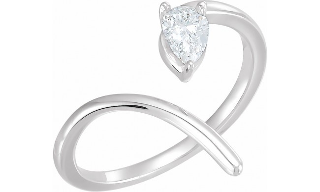 14K White 1/3 CTW Diamond Negative Space Ring
