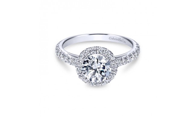 Gabriel & Co. 14k White Gold Contemporary Halo Engagement Ring