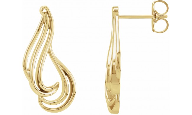 14K Yellow Freeform Earrings