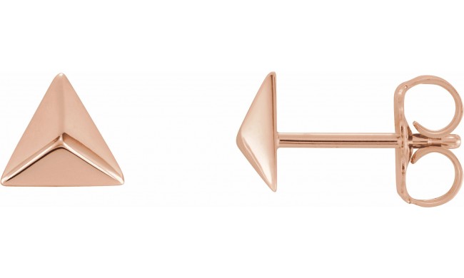 14K Rose Pyramid Earrings