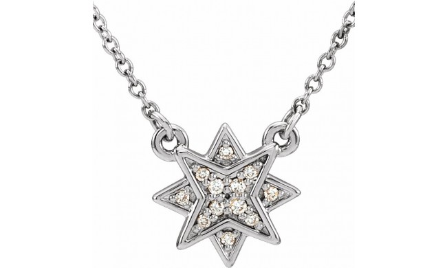 14K White .04 CTW Diamond Star 16-18 Necklace