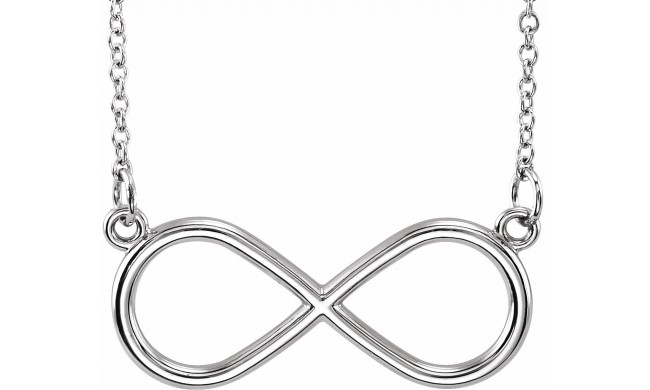 14K White Infinity-Inspired 18 Necklace