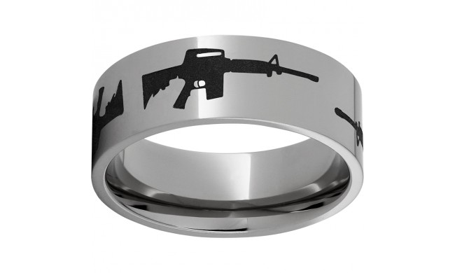 Titanium Flat Band with AR-15 Laser Engraving
