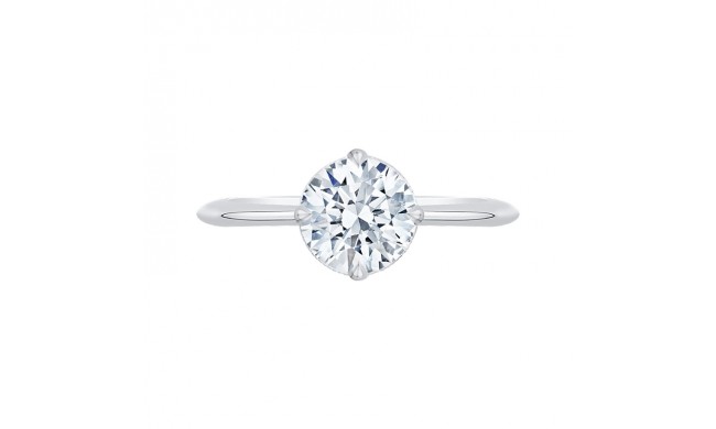 Shah Luxury 14K White Gold Round Diamond Engagement Ring (Semi-Mount)